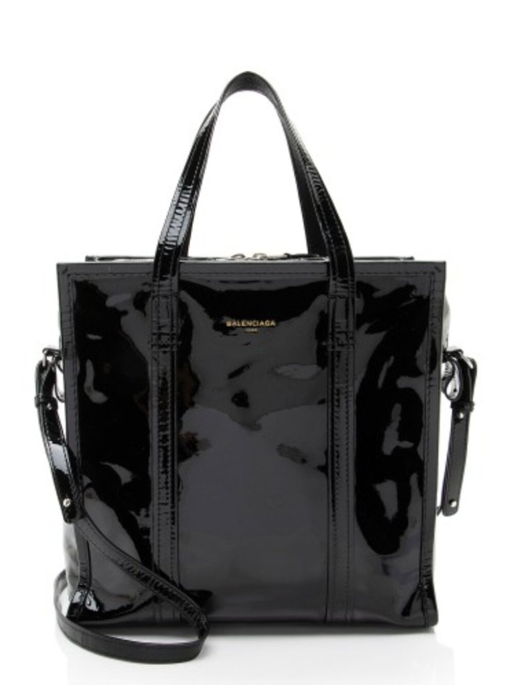 Balenciaga Patent Leather Bazar Small Shopper Tote black excellent pre-owned - Picture 3 of 17